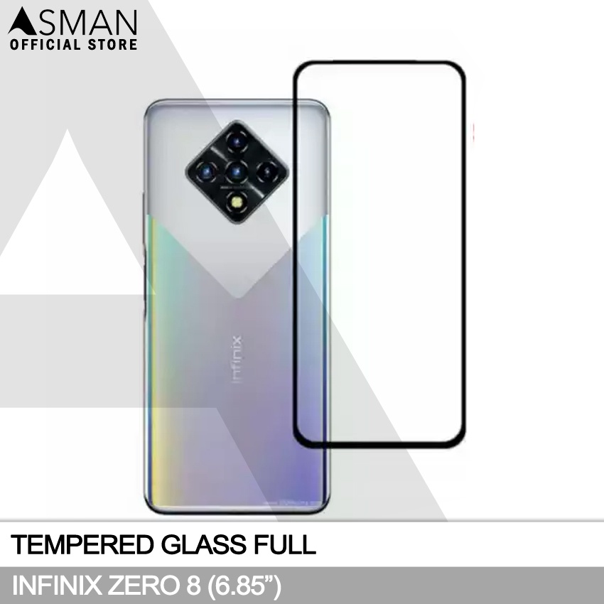 Tempered Glass Full Infinix Zero 8 (6.85&quot;) | Anti Gores Kaca - Hitam