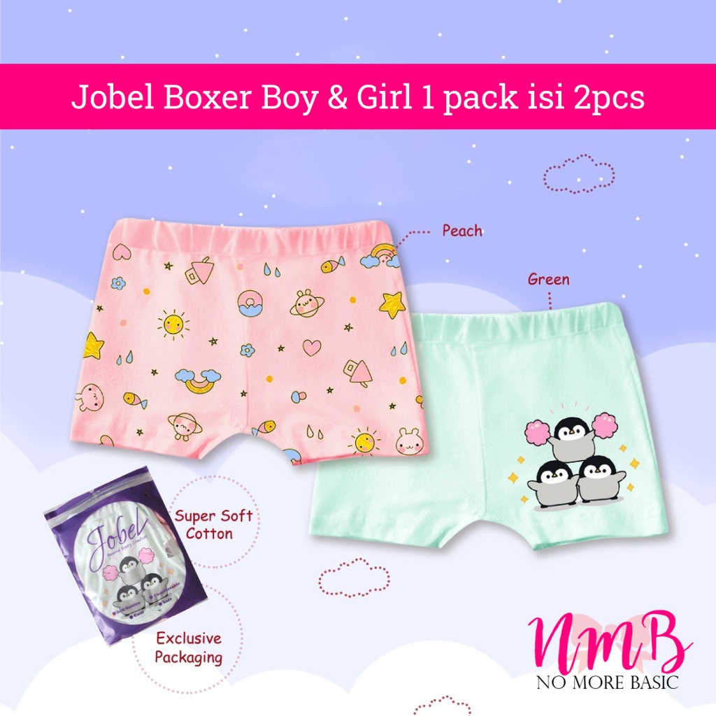 Jobel By Kazel Girl Boy Boxer Anak Perempuan dan Laki Laki 1 Set Isi 2 PCS