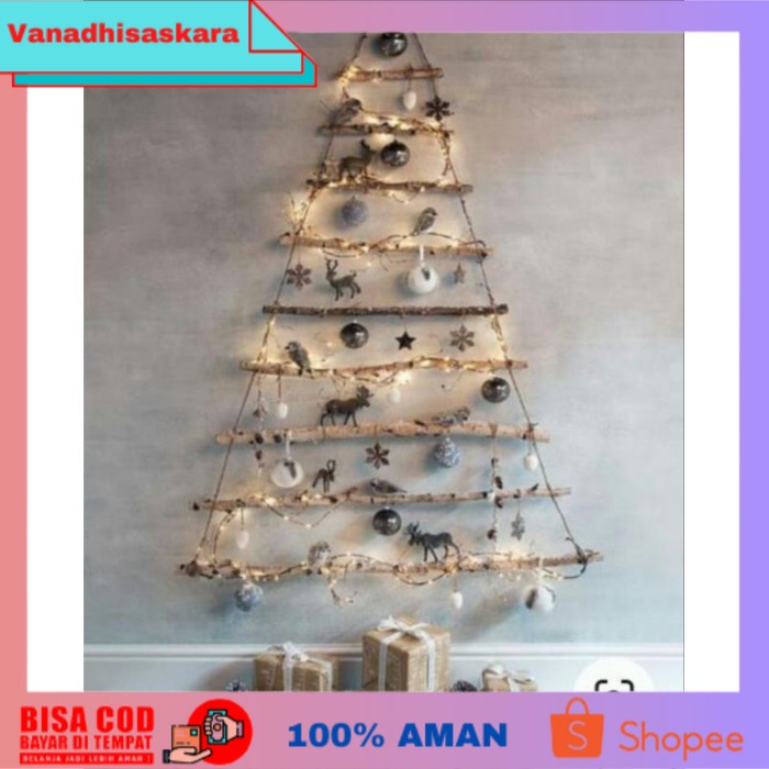 (BISA COD) Dekorasi pohon natal ranting kayu JATI Kering