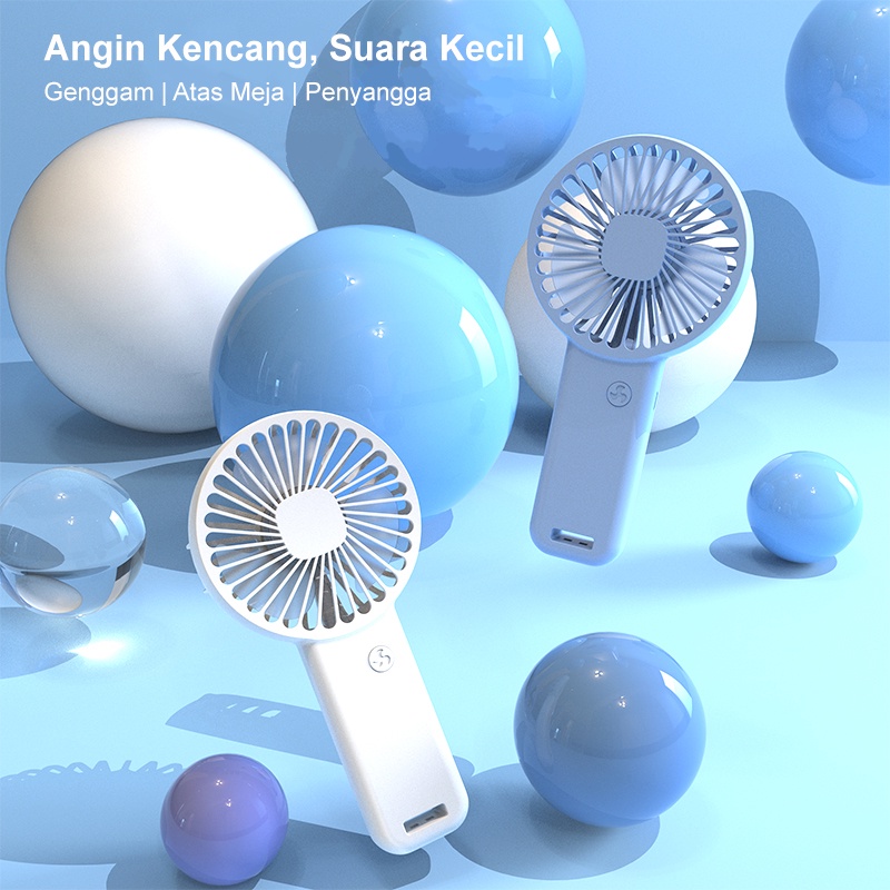 【COD】Jovitech Kipas Angin Mini Portable Rechargeable Fan 3-Speed Kipas Angin Genggam Bisa Phone Stand - F10