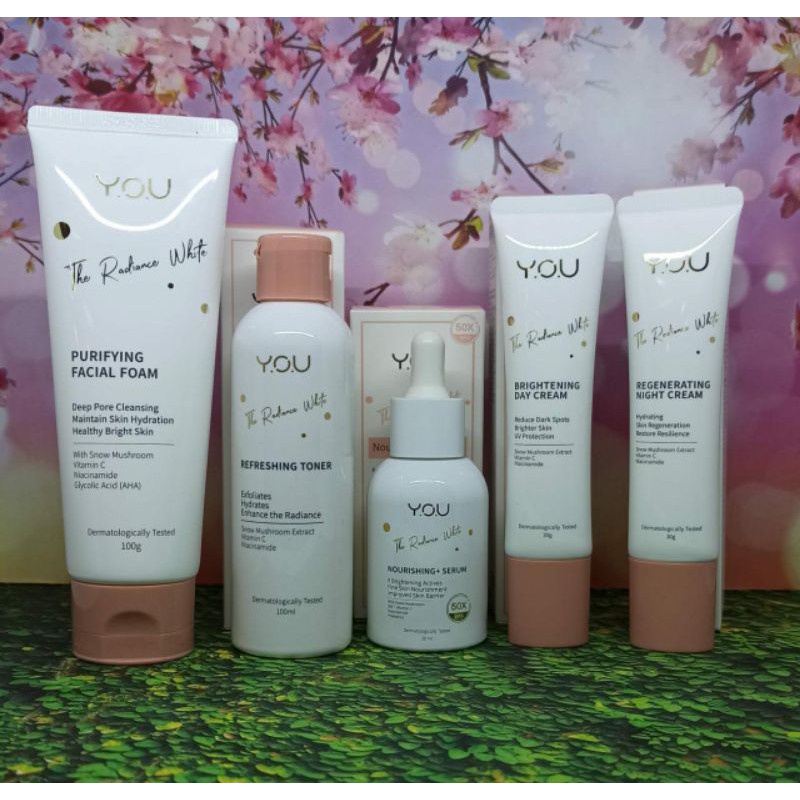 The Radiance White Series Facial Foam Nourishing Serum Advanced Day Cream Active Night Gel Y.O.U