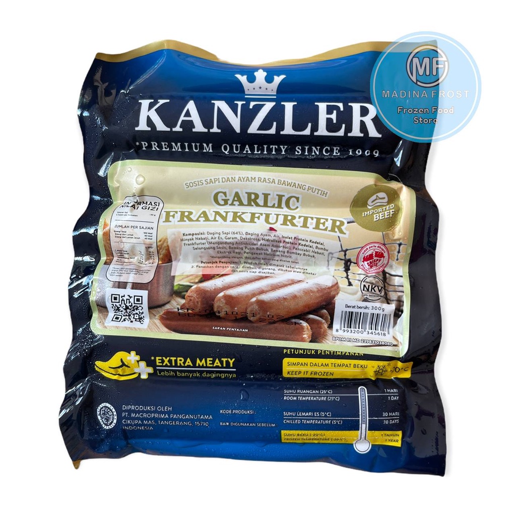 

KANZLER SOSIS GARLIC FRANKFURT 300 GR