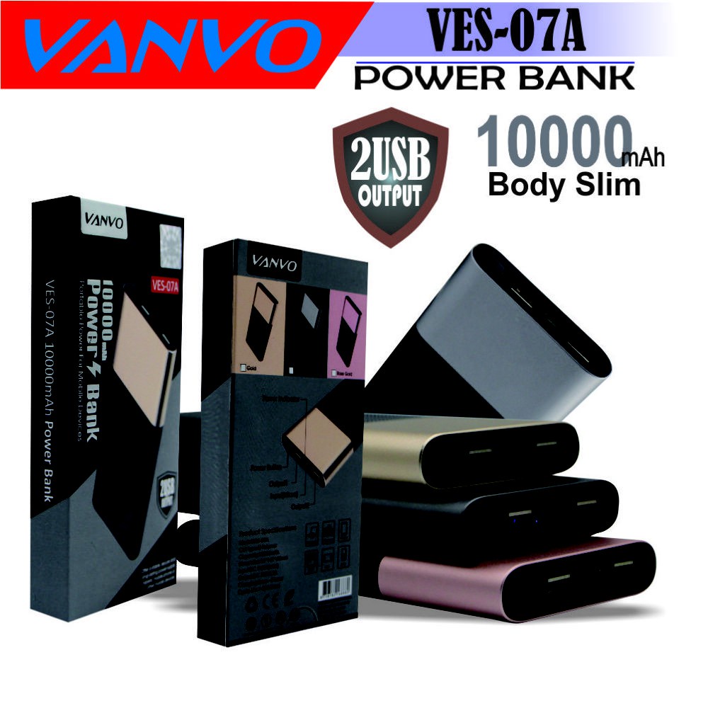 VANVO PowerBank 10.000mAh Vanvo VES-07A 10000mAh - POWER BANK VANVO 2 USB OUTPUT