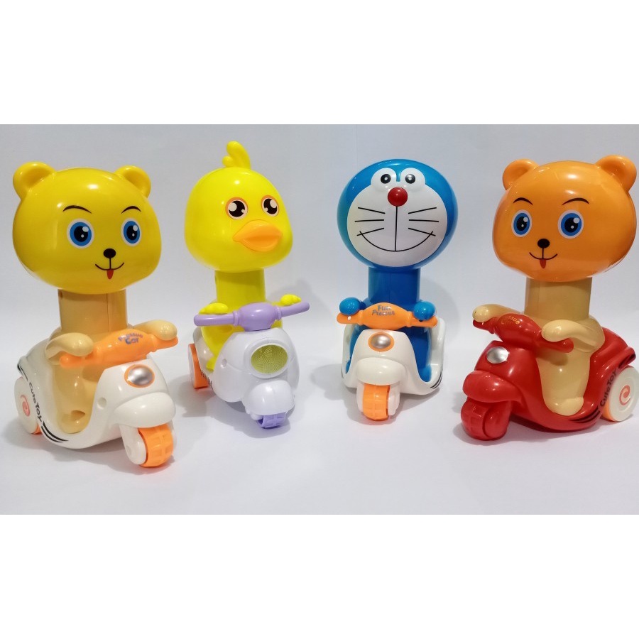 Mainan balap motor anak karakter fun cute pressure car toys