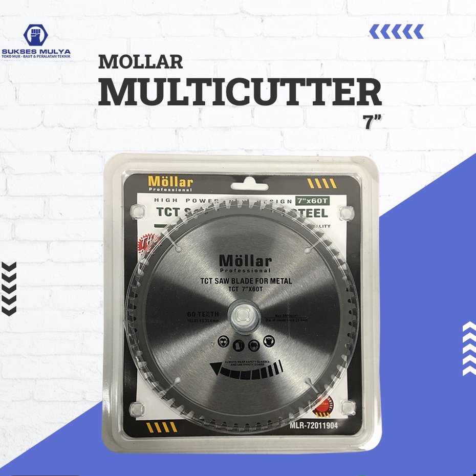 MOLLAR Mata Potong Besi 7" TCT Saw Blade Mata Circular Saw MULTICUTTER