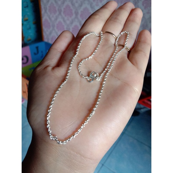 Set Kalung+gelang motif medan perak murni 99