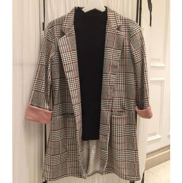 Blazer Rose Peach Zara Tartan Blazer Set Vivaldy Blazer Rose Peach Zara Tartan Blazer Set Vivaldy