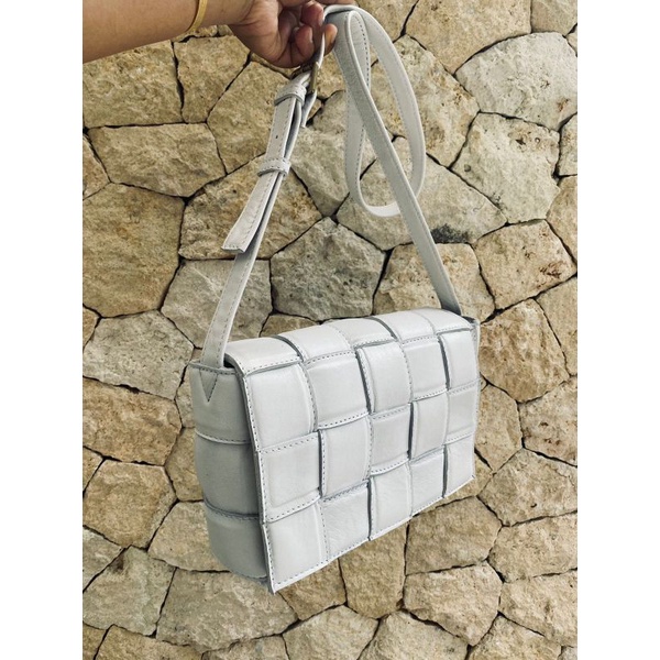 Tas Selempang Kulit - Tas Anyaman - Tas Kulit Wanita - Kulit Asli