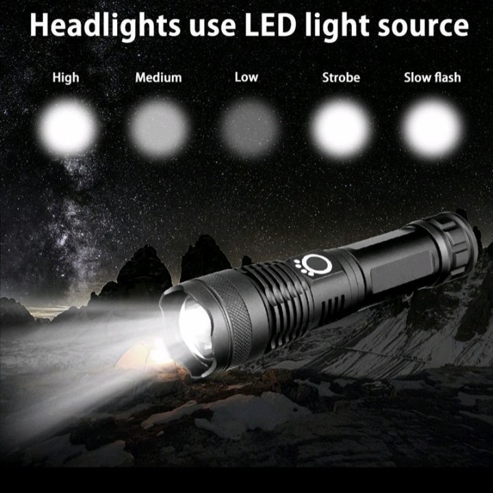 SENTER LED LIGHTS SUPER TERANG JARAK JAUH DAN LEBAR TAHAN AIR SUPER LIGHT RECHARGEABLE WATERPROOF FLASHLIGHT BR48