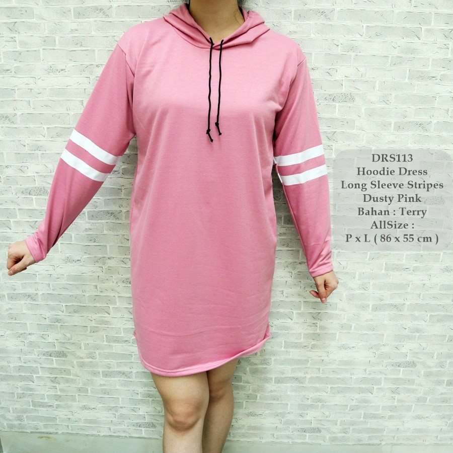 Dress wanita casual ada Hoodie / Baju panjang cewek terbaru / Hoodie wanita model keren / DRS