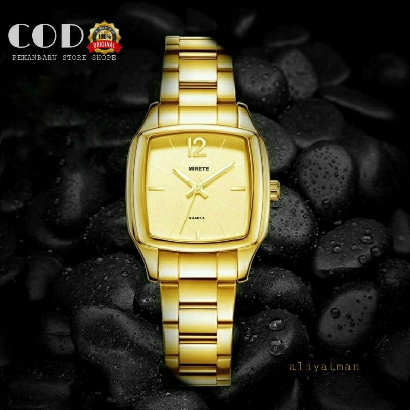 JAM FASHION LADIES MIRETE TALI RANTAI STAINLIS OVAL FREE BATRAI JAM TANGAN WANITA/CEWEK JAM TANGGAN WANITA TERLARIS TAHAN AIR