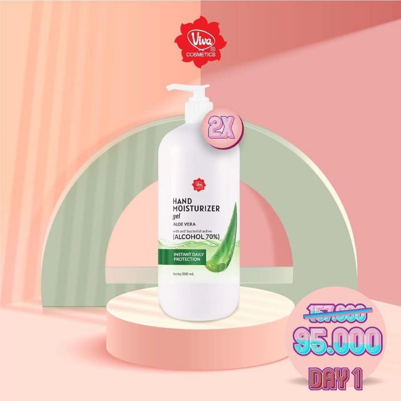 Hand Sanitizer Moisturizer Viva Pembersih Tangan Pump Gel 550 ml 2