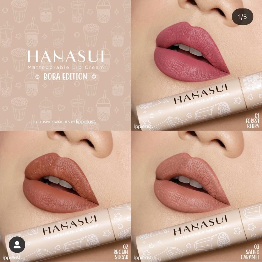 [ 1KG = 52PCS ] HANASUI BOBA EDITION LIPCEAM / LIPSTIK HANASUI MATTERODABLE BOBA EDITION (BPOM)