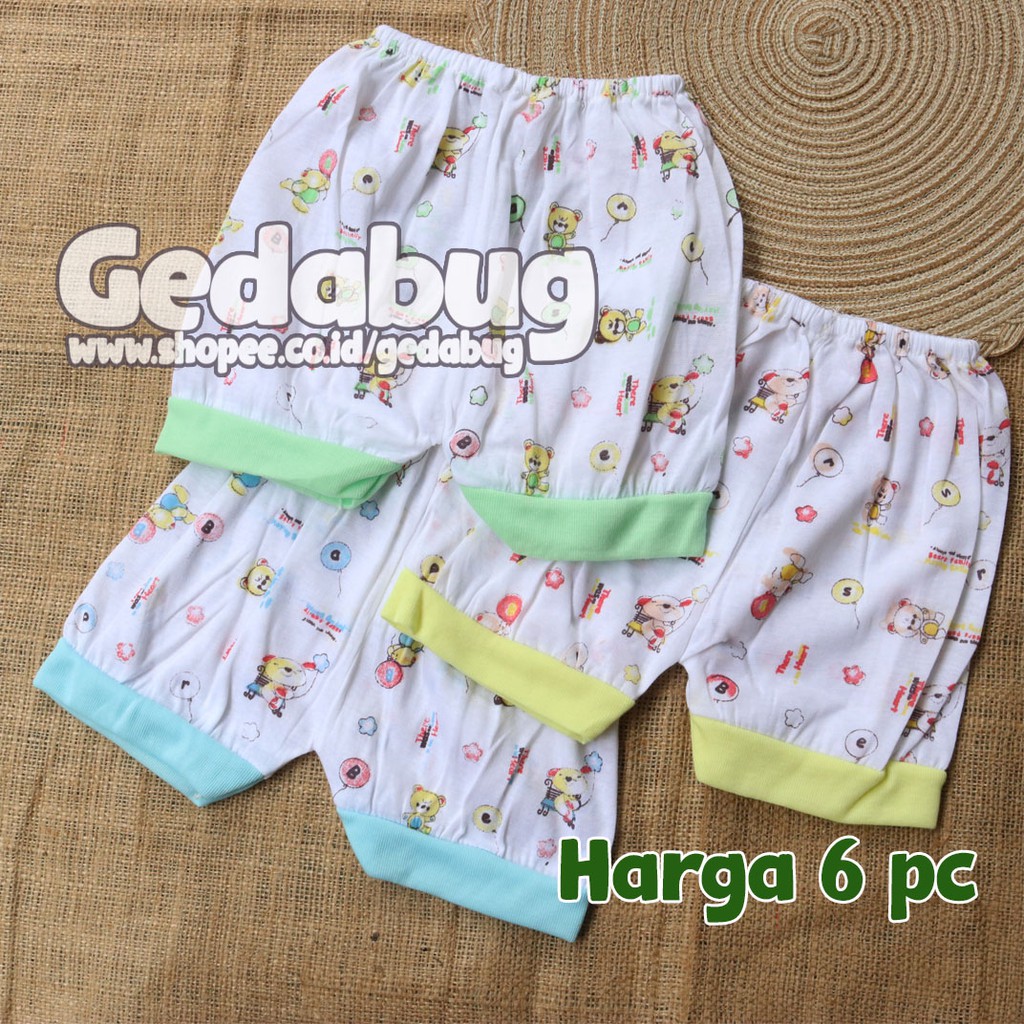 6 Pcs - Celana Pendek DANIEL Putih | Celana bayi &amp; anak Motif Print  | Gedabug