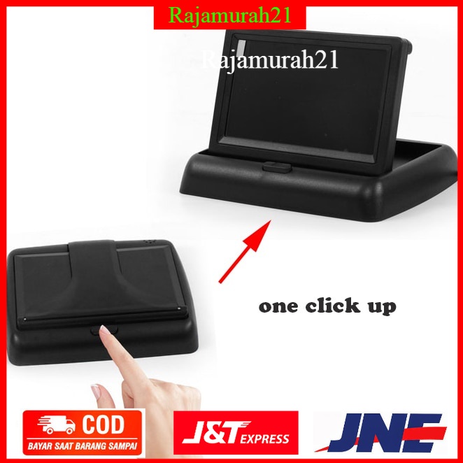 Monitor Parkir Mobil Foldable Rear View TFT LCD 4.3 Inch - AU43 - Black - 7RRS5RBK
