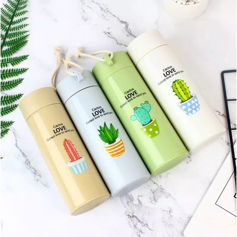 Botol Kaca Kaktus Botol Minum /  Unik Motif Kaktus / Botol Minum Kaca unik Motif Kaktus