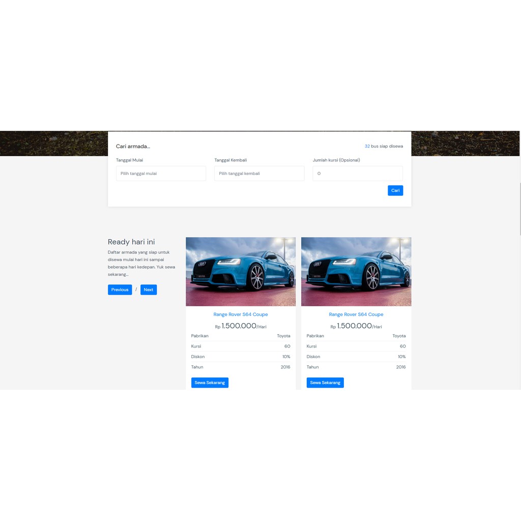 Source code website rental mobil