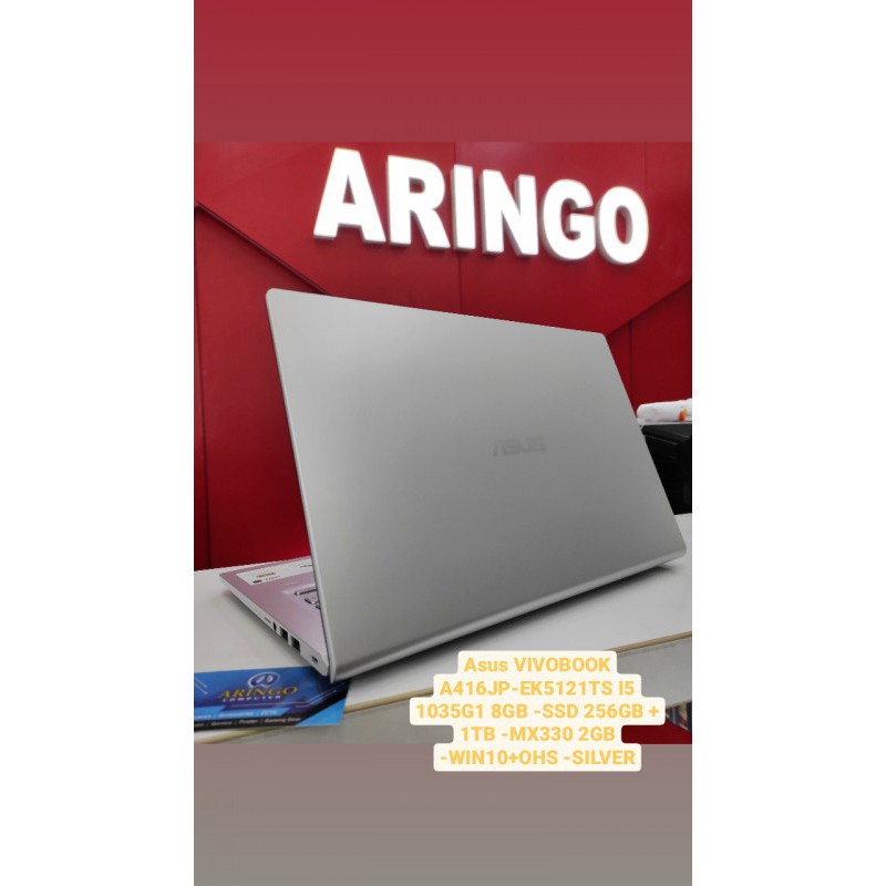 Laptop Asus VIVOBOOK A416JP-EK5121TS I5 1035G1 8GB -SSD 256GB + 1TB -MX330 2GB -WIN10+OHS -SILVER