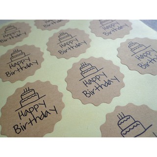 sticker packaging tulisan  happy  birthday  sticker brand 