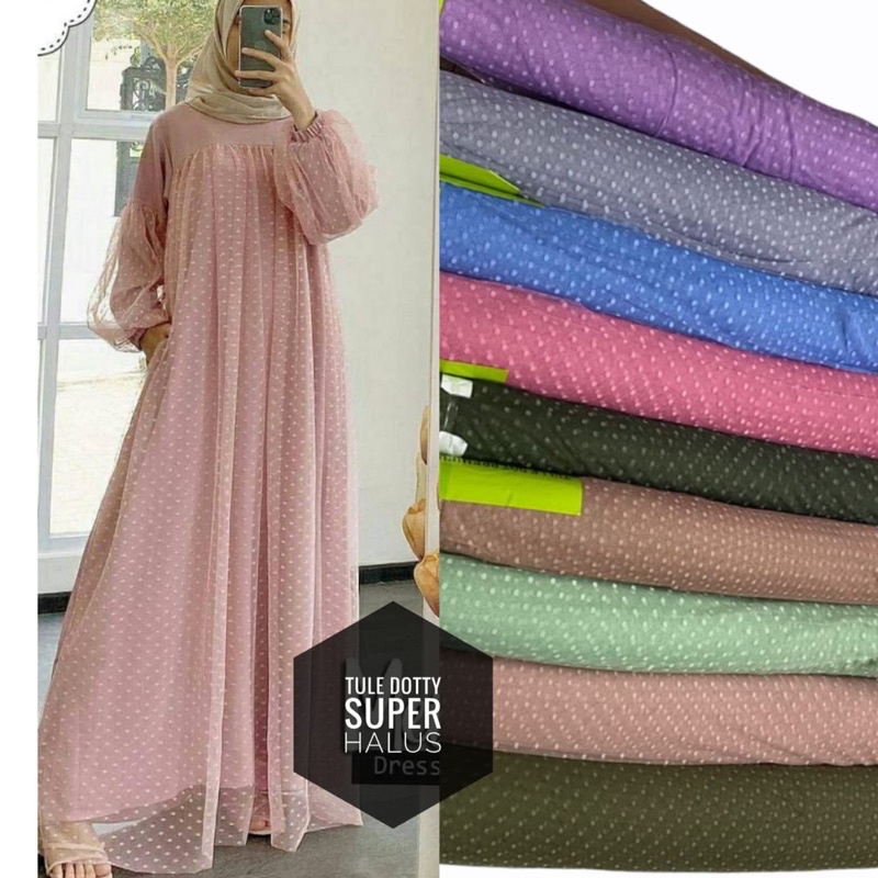 (SUPER MURAH)tile dot. kain tille doty , tile dott. Bahan kebaya halus