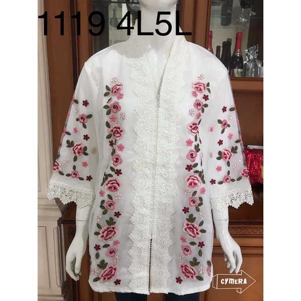 Kebaya alexuez organdi bordir bunga pink 0961