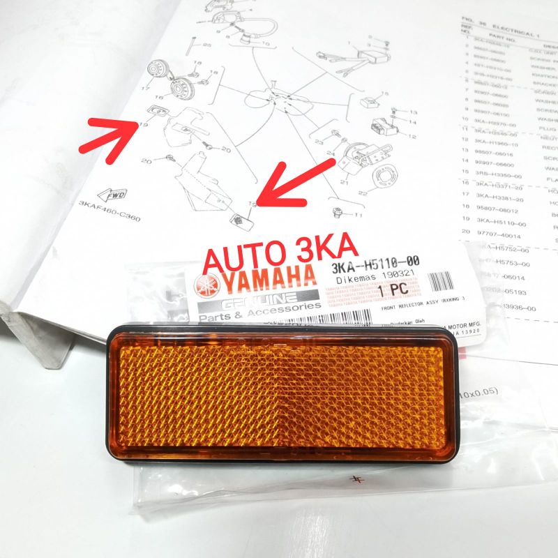 MATA KUCING MINI REFLEKTOR RXKING RX KING ORI ORIGINAL 3KA-H5110-00