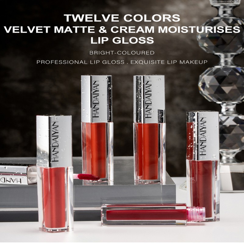 beauty.corner HANDAIYAN Lip Gloss Velvet Matte dengan Pelembab 3D