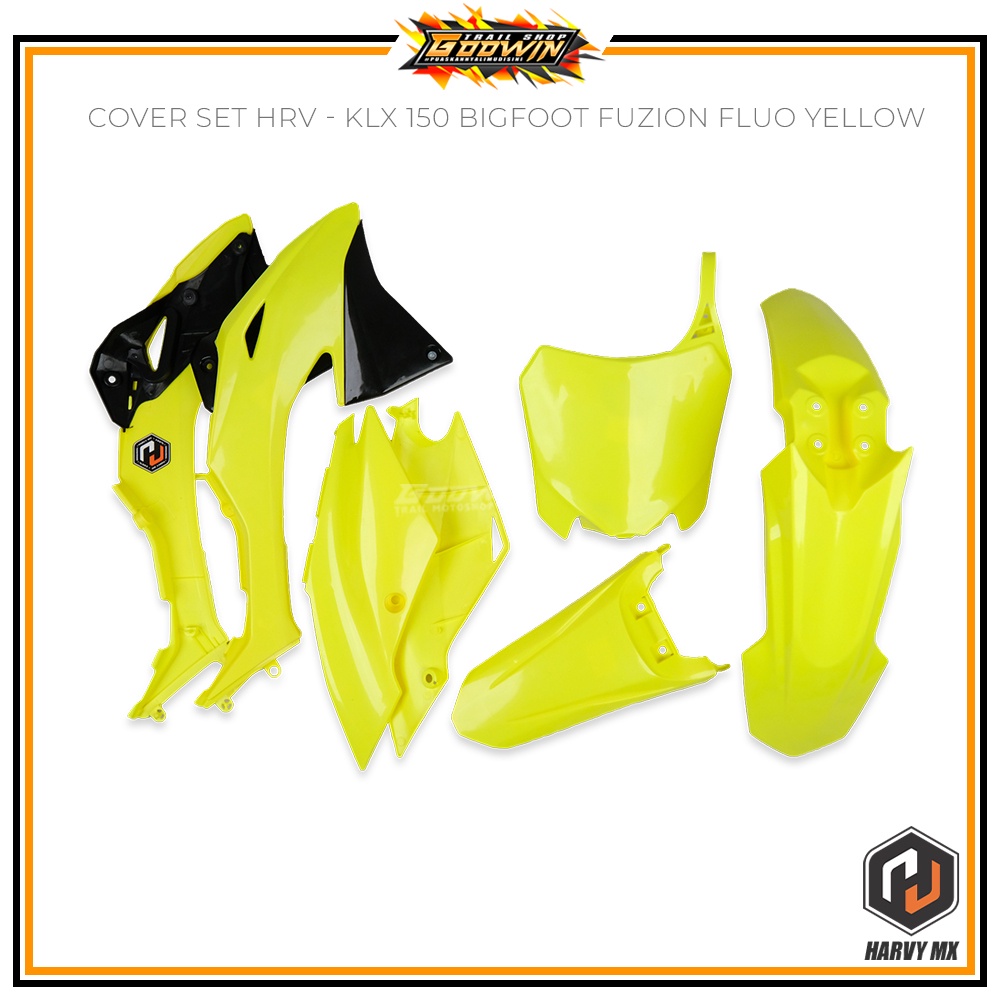 Cover Set Motor Trail Cover Bodyset PNP KLX 150 BIGFOOT FUZION Fluo Yellow Fluo Orange