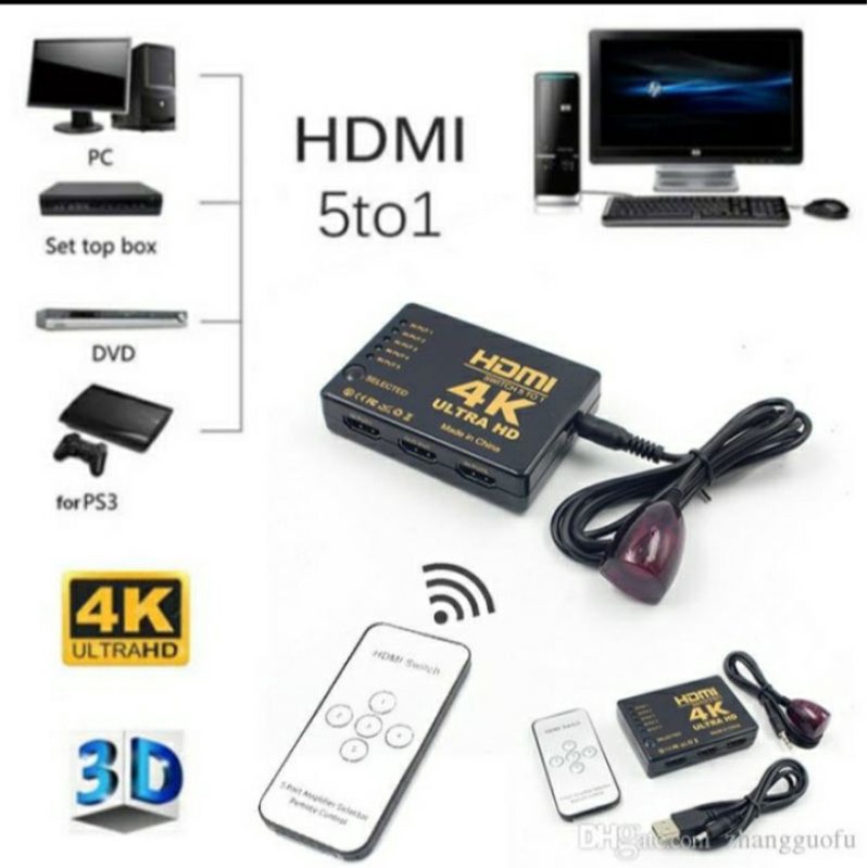 HDMI SWITCH 5 PORT SUPPORT 4K ULTRA HD WITH REMOTE / HDMI SWITCHER