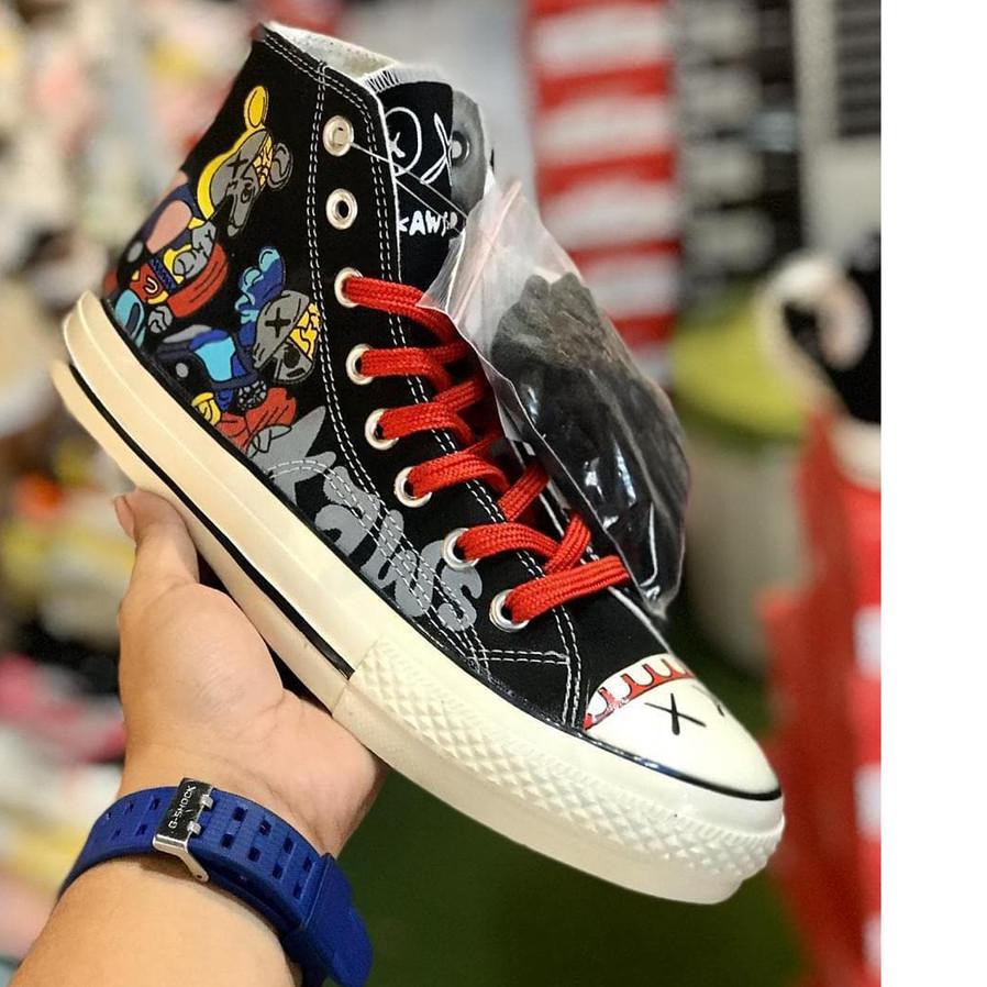 LIMITED-EDITION!! Sepatu converse kaws hitam putih 70s tinggi original  37-43 #! | Shopee Indonesia
