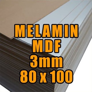 melamin putih  glossy  ukuran 80x100 cm papan kayu  mdf 3mm 