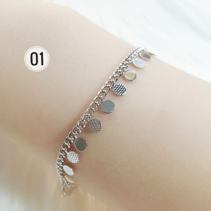 Gelang Rantai Silver Bulat Bulat Xuping N17012201