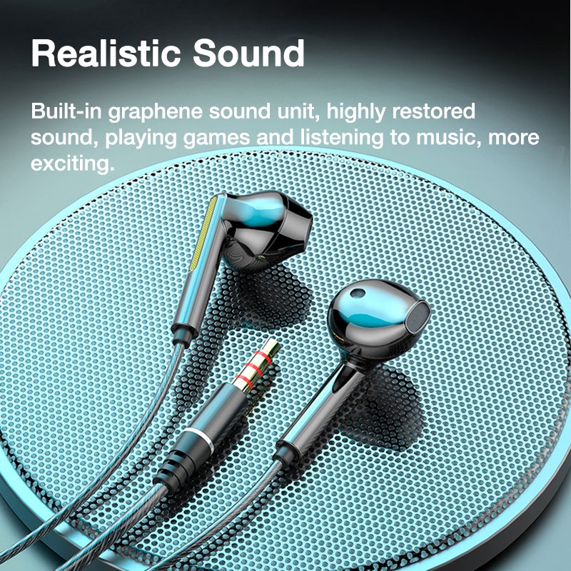 Headset Earphone Gaming In-Ear Heavy Bass Kabel Dengan Mic