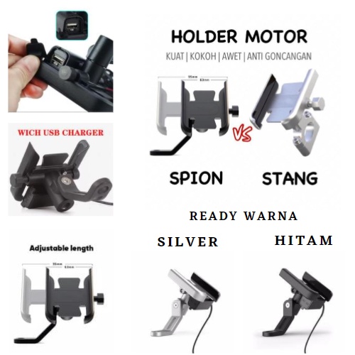 Holder Hp Honder Hp Motor Rizoma Original Bahan Full Cnc Premium Universal Semua Motor