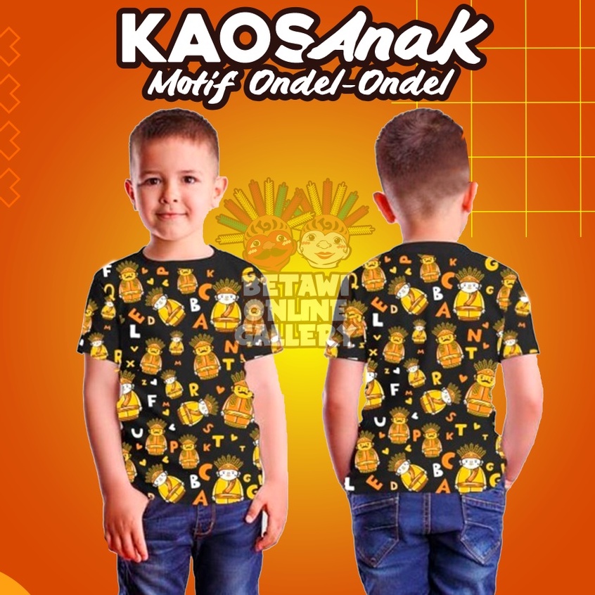 T-Shirts ondel ondel / Kaos motif Ondel Ondel / Kaos anak gambar ondel ondel