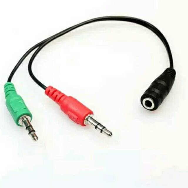 AM2F | KABEL AUDIO 3.5 MALE-2 TO FEMALE BEST 20 CM (GREEN BLACK)