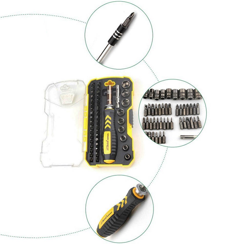 48 In 1 SET OBENG PROFESIONAL TOOLS SET Multifungsi Simple Lengkap Peralatan Kunci FATICK DK-7058 Ge
