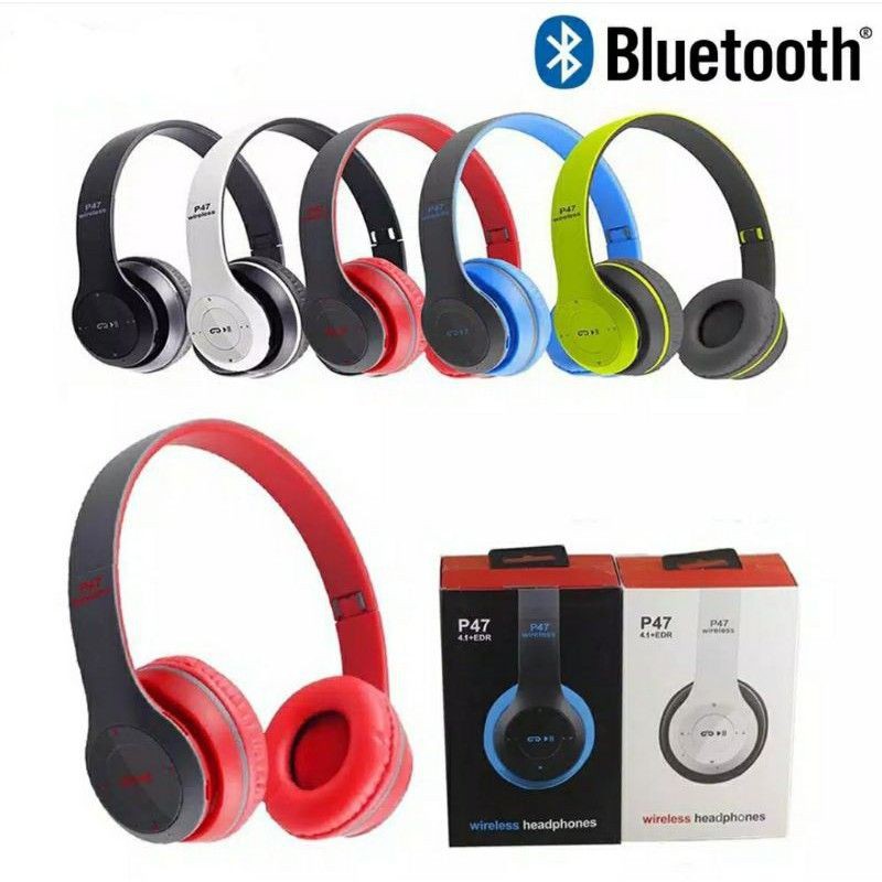 BIG PROMO HEADSET BANDO BLUETOOTH P47 HEADPHONE WIRELESS BASS