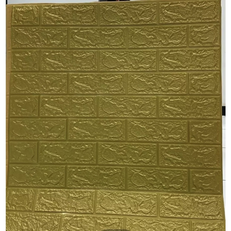 wallpaper 3D Foam / wallfoam dinding 3D Motif bata-gold