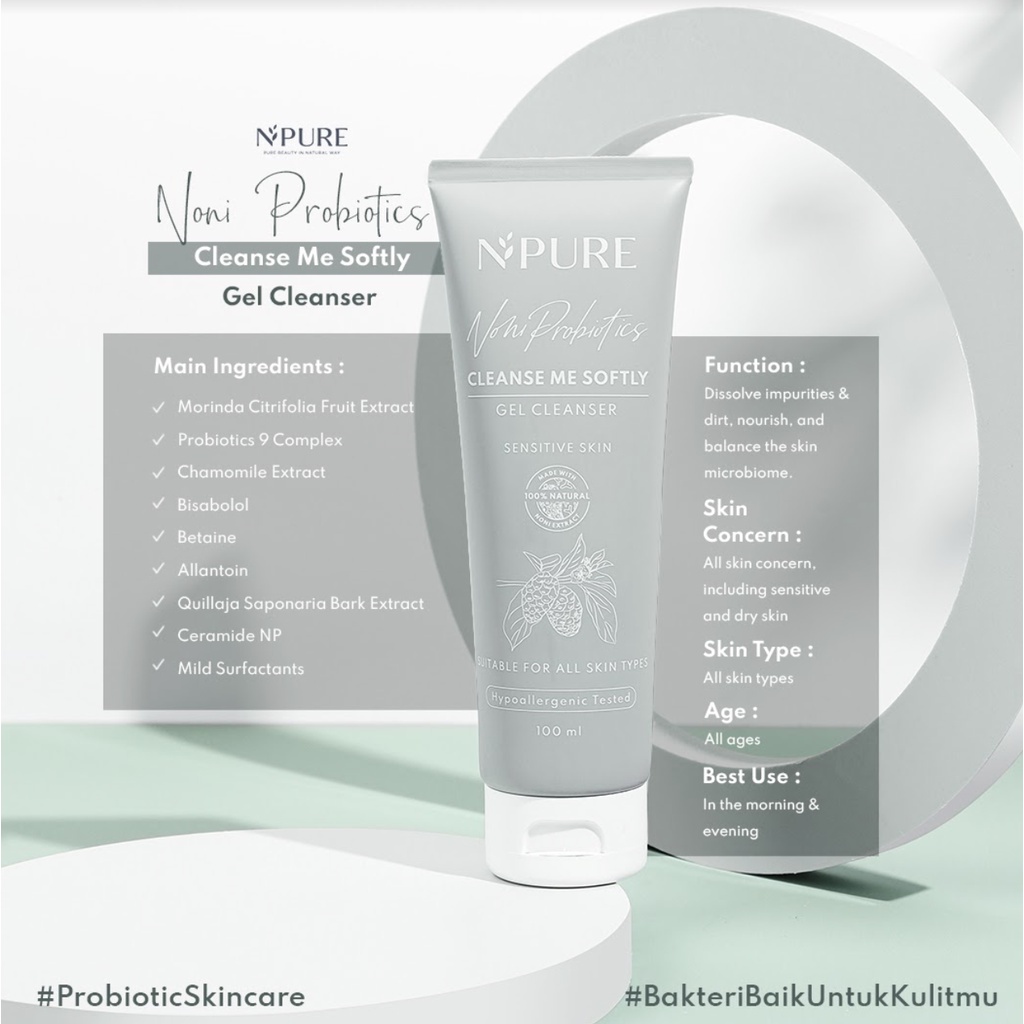 NPURE Complete NONI PROBIOTICS Skincare Series - Perawatan Kulit Sensitive