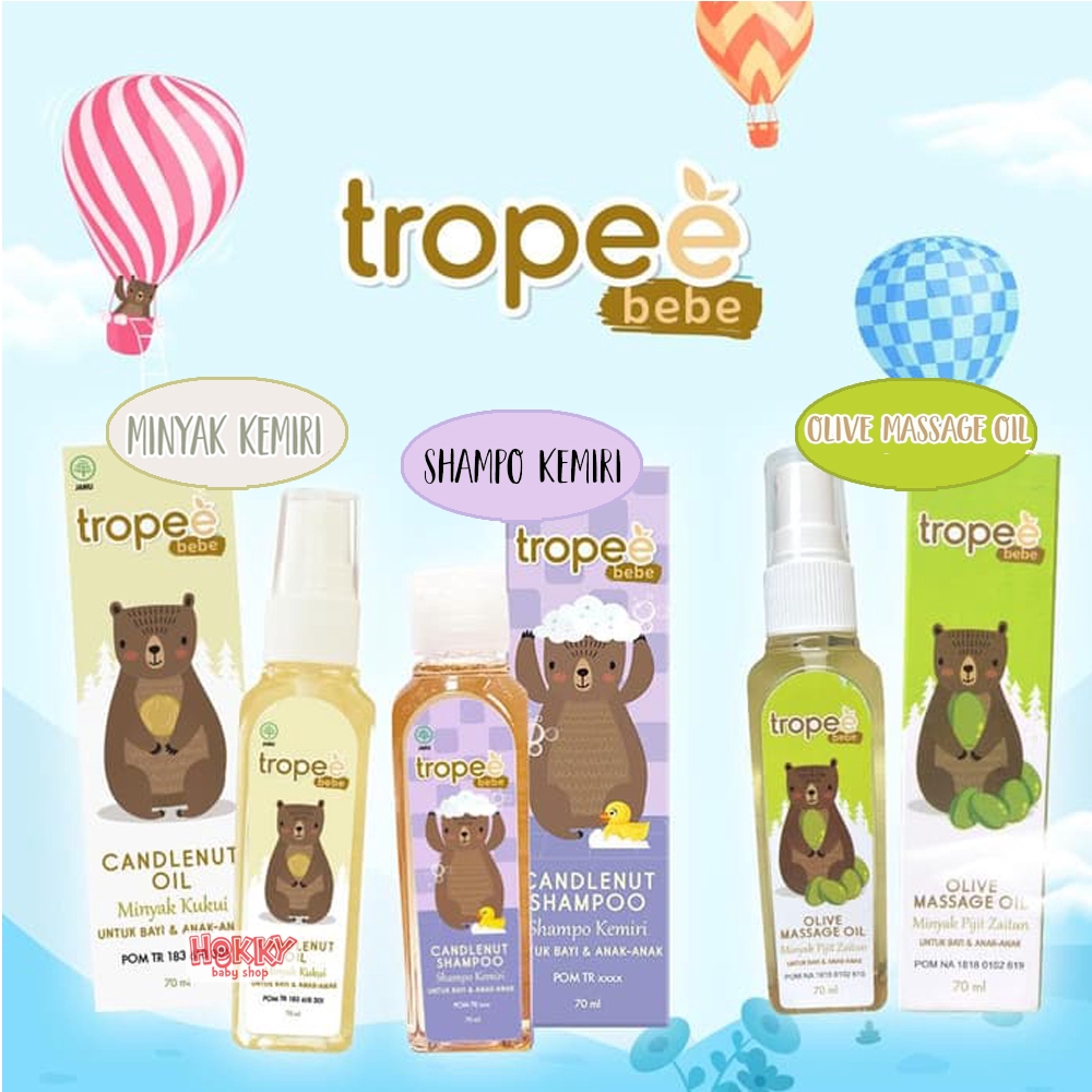 Tropee Bebe Candlenut Oil / Candlenut Shampoo / Olive Message Oil / Hair Lotion / TROPEE BEBE WINTER SKY moell  / Tropeebebe Hair Lotion Tropee Kukui Tropee Bye Bye Bug Spray Cream Menyuburkan rambut bayi Perawatan rambut bayi