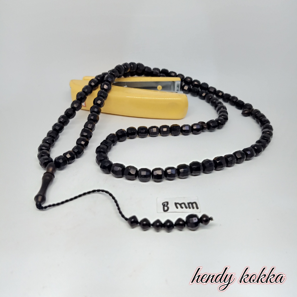 tasbih 99 kokka kaukah kaokah bulat cutting 8mm hitam