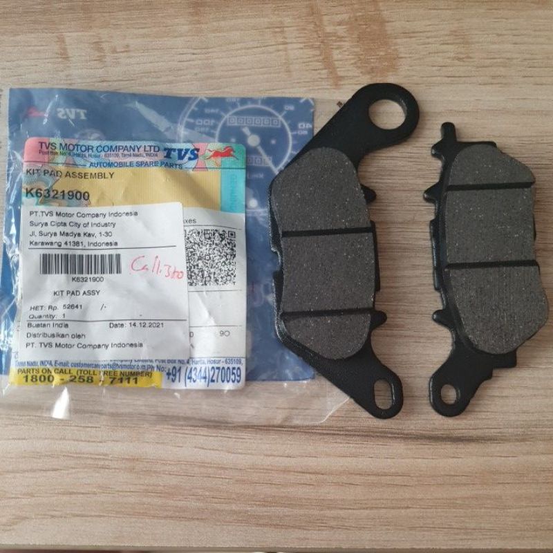 Dispad/Kampas Cakram Callisto/Ntorq TVS. Kit Pad Assy