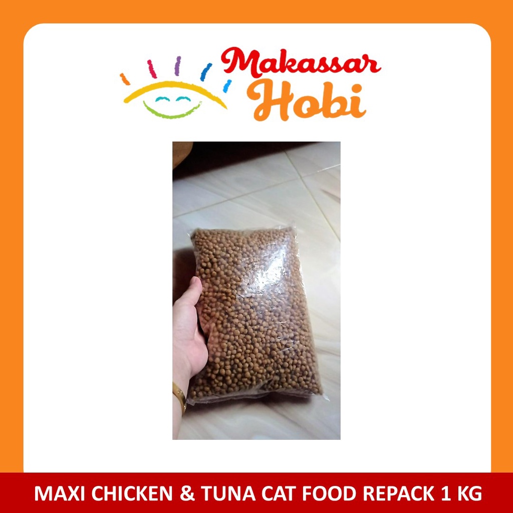 Makanan Kucing MAXI Chicken &amp; Tuna Cat Food Repack 1kg 1 Kg