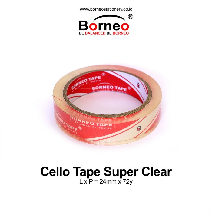 

Borneo Cello Tape / Selotip Super Clear 24 mm x 72 y