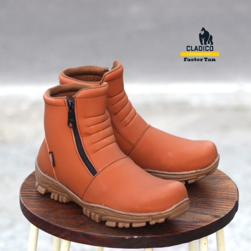 Cladico Faster Sepatu Safety Boots Pria Tanpa Tali Original Kulit Sintetis Premium Sol Kuat Ringan