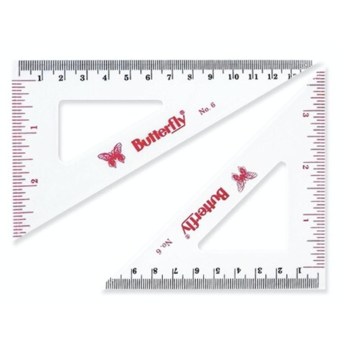 

Update Penggaris Segitiga Butterfly Set No.6 Isi 2 Ruler Siku Triangular Diskon