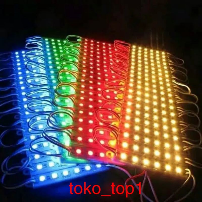 LAMPU LED STRIP MODUL SMD 5050 6 MATA 12 V WATERPROOF VARIASI DEKORASI ETALASE NEON BOX MOBIL MOTOR