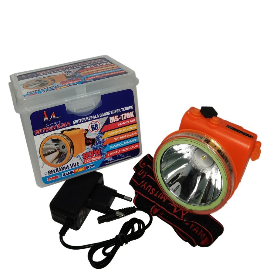 COD SENTER KEPALA MITSUYAMA MS-170K 80W CAHAYA KUNING HEADLAMP DIVING