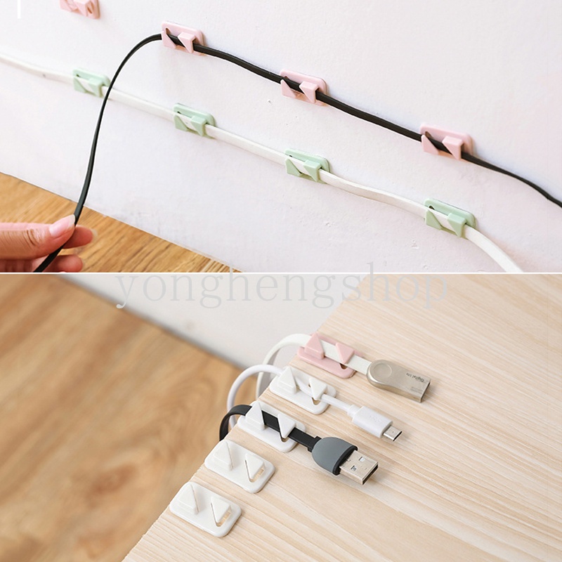 12pcs/set Universal Wire Tie Self-adhesive Cord Management Cable Holder Clip Fastener Home Office Desk Wall Cable Wire Organizer